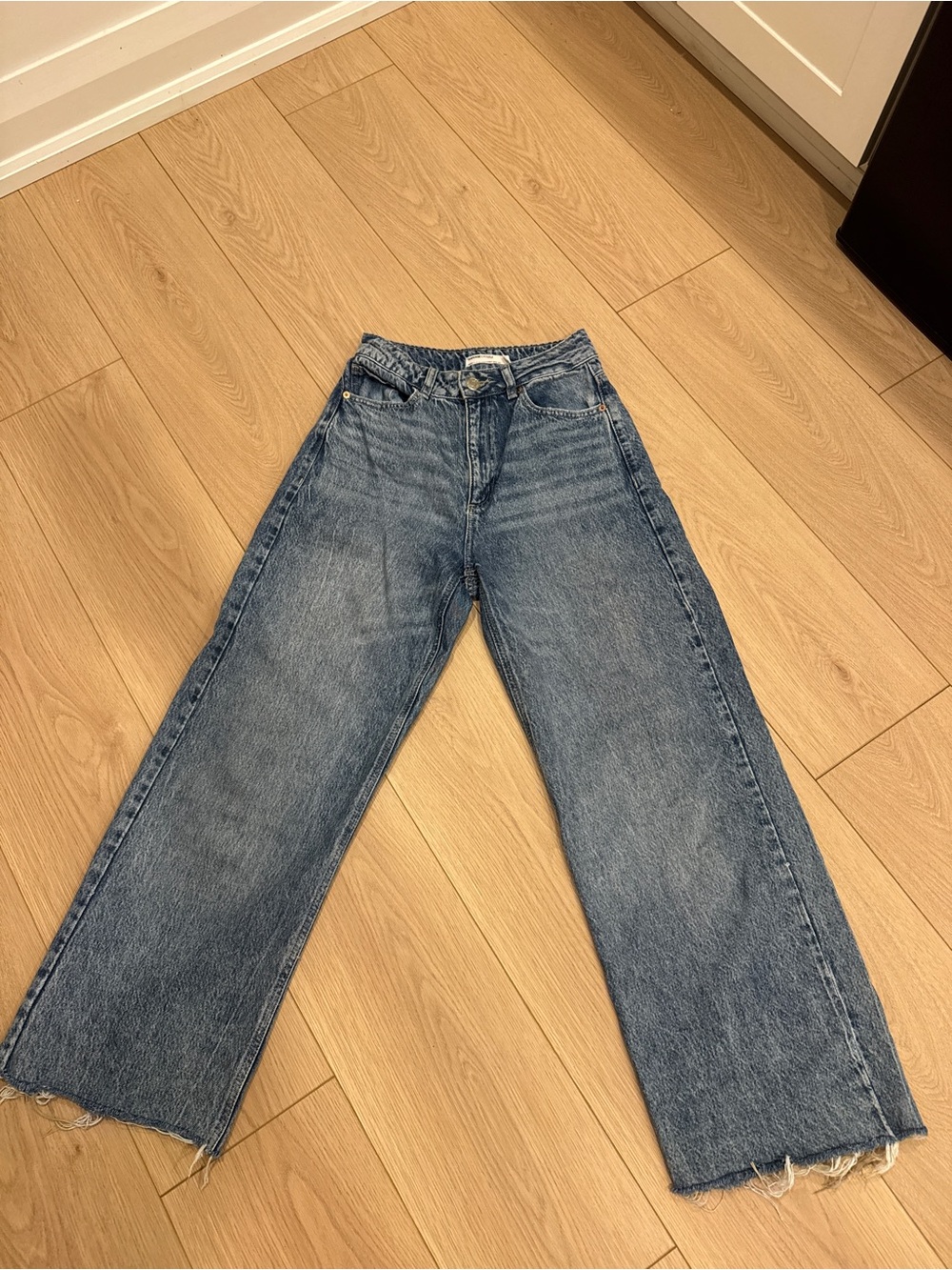 Garage Wide-Leg High-Rise Jeans - Blue Wash